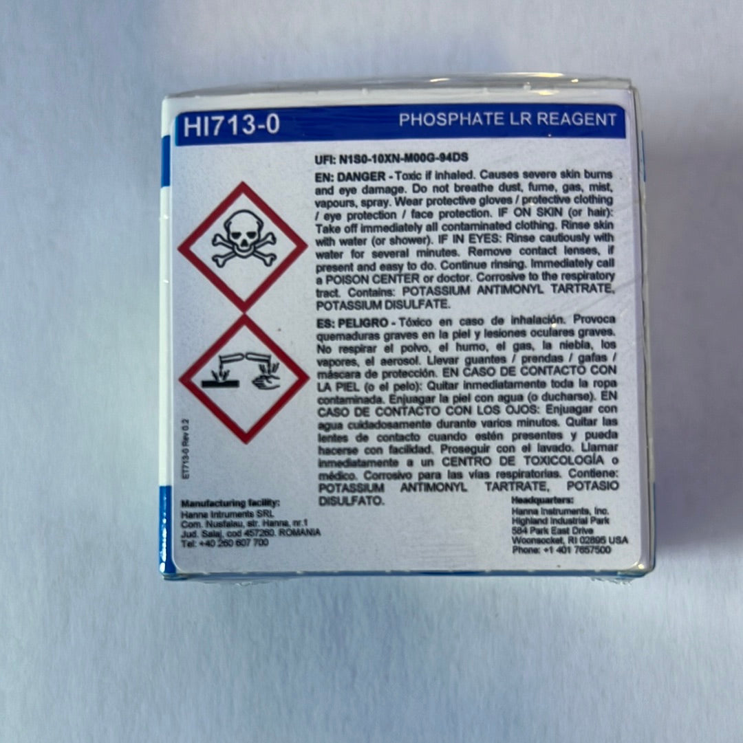Hanna Phosphate Low Range Checker Reagents (25 Tests) - HI713-25