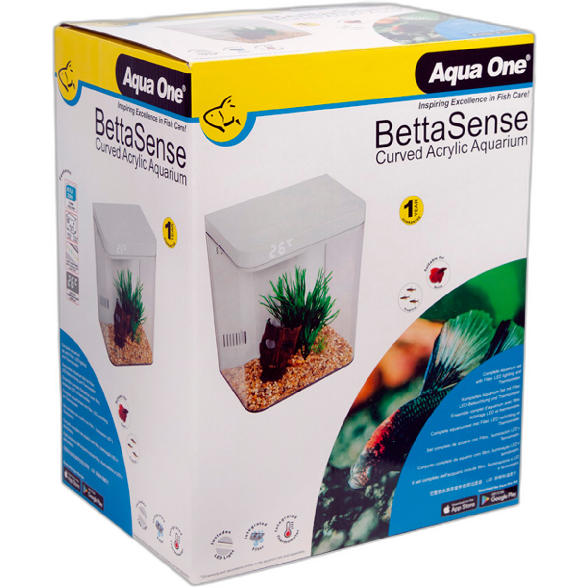 Aqua One BettaSense Curved Acrylic Aquarium 9.7L