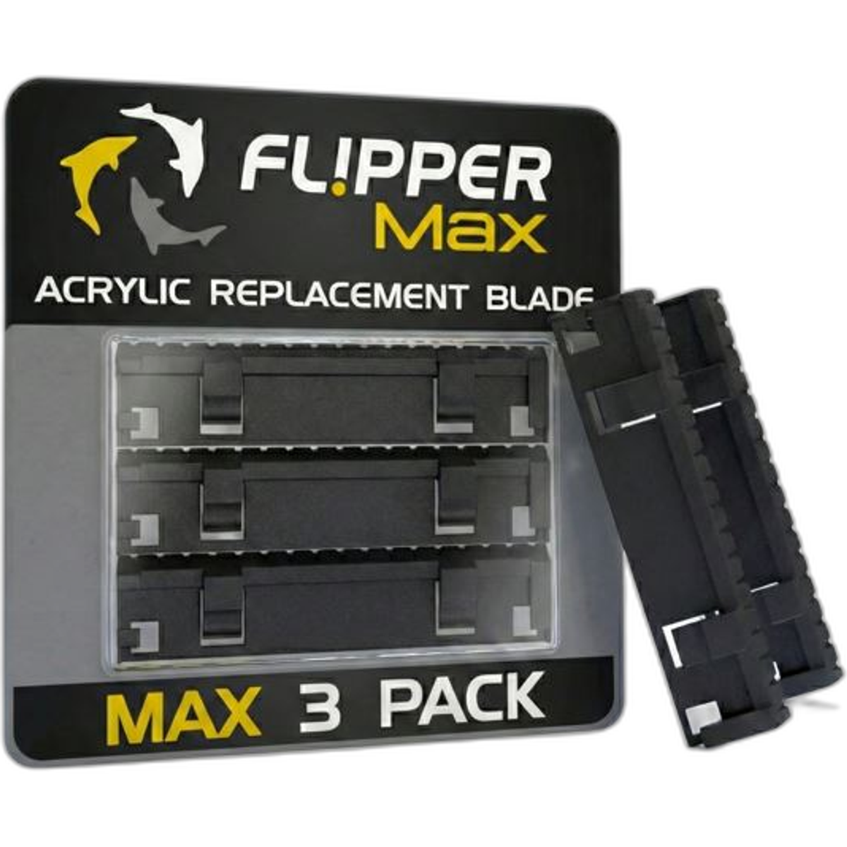 Flipper Max ABS Replacement Blades for Acrylic Tanks - 3pk
